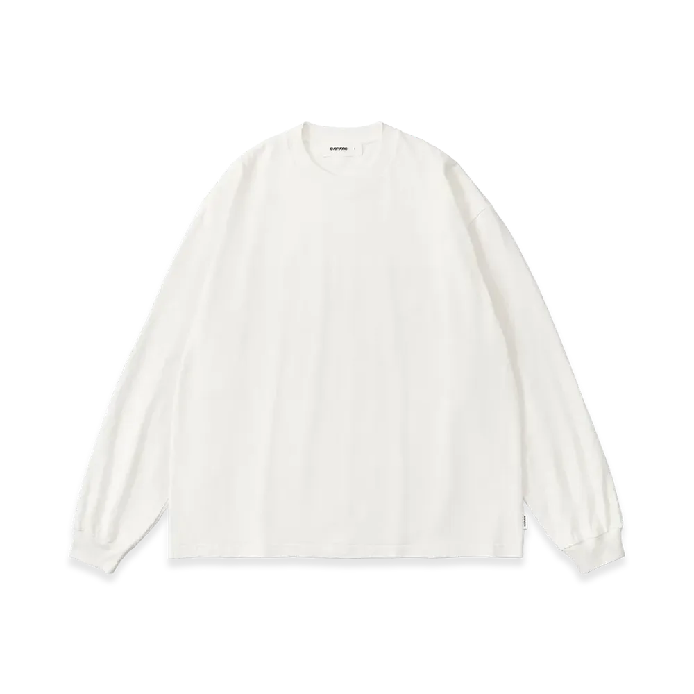 everyone American Cotton Long Sleeve Tee Shirt "White"