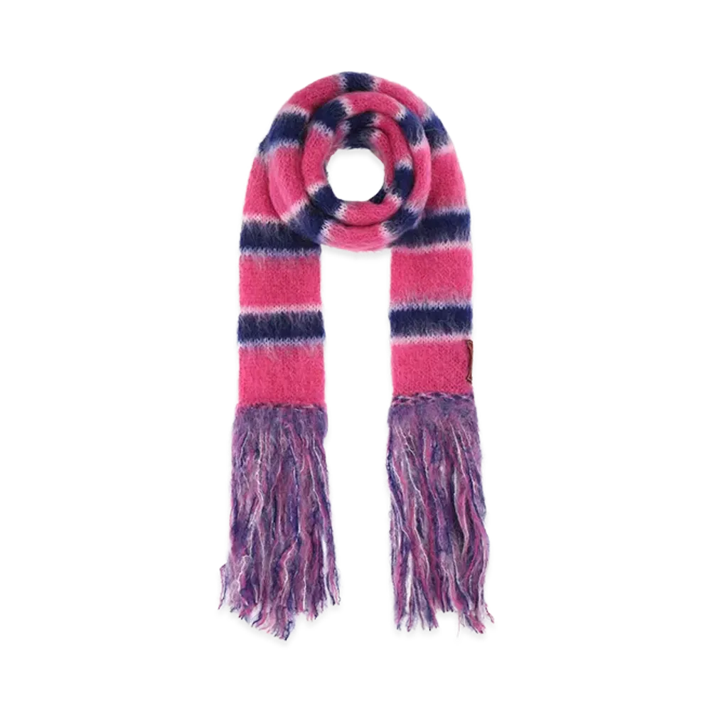 MARNI Embroidered Mohair Blend Scarf "Stripped"