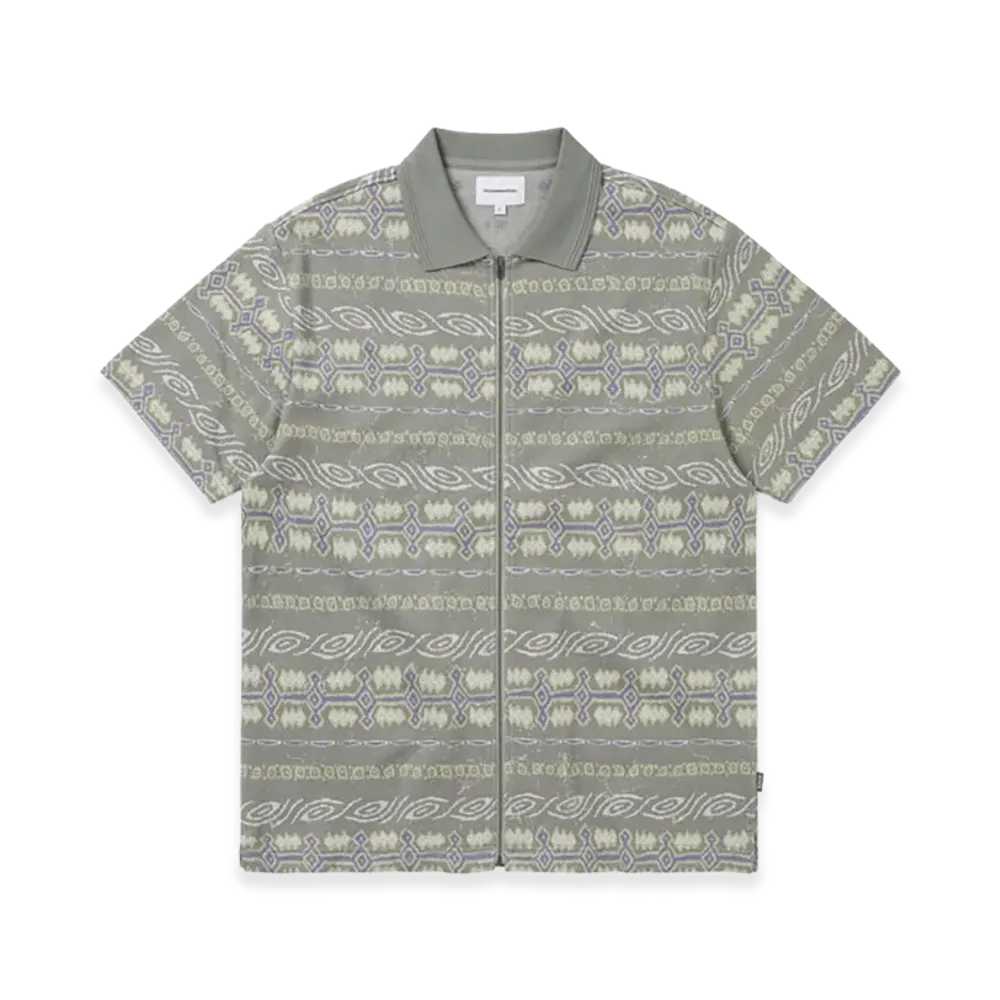 thisisneverthat Jungle Jacquard Zip Up Top "Grey"