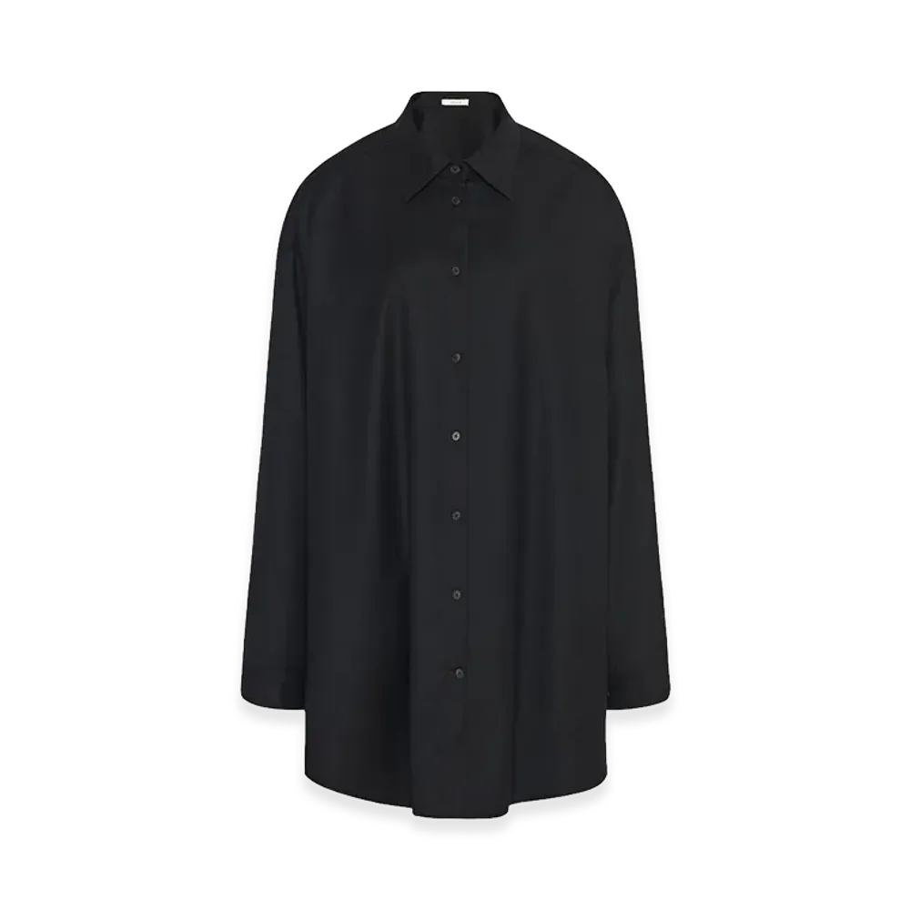 The Row Women's Caroline Virgin Wool Shirt "Black"