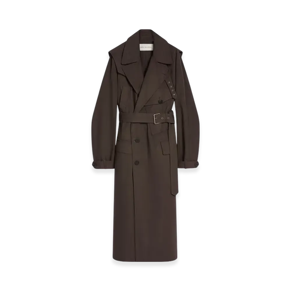 DRIES VAN NOTEN Overdyed Trench Coat "Brown"