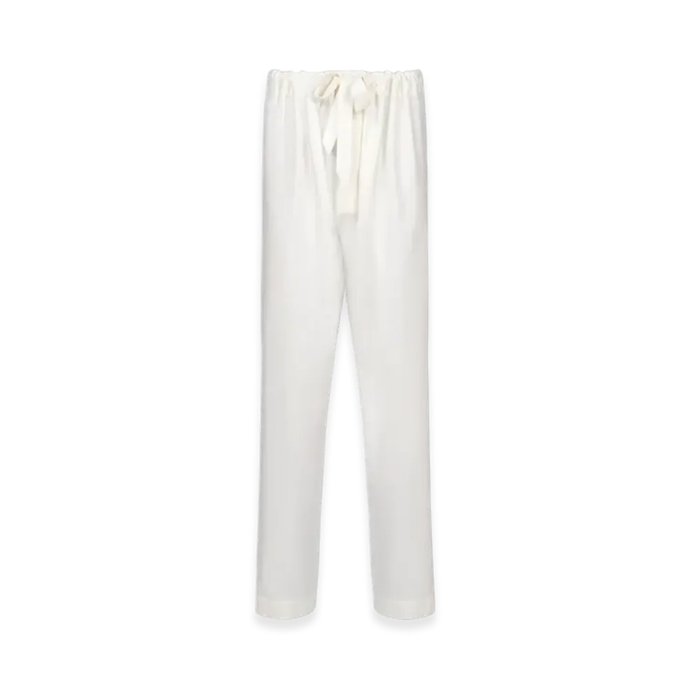 Maison Margiela Silk Poplin Trousers "Off White"