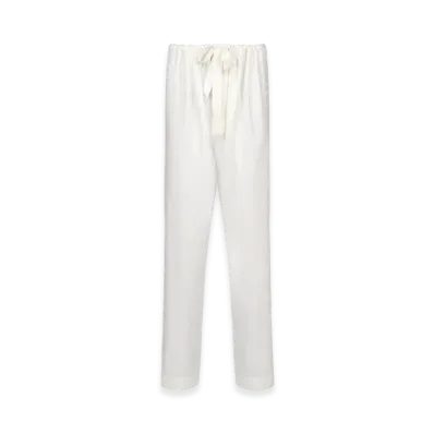 Maison Margiela Silk Poplin Trousers "Off White"