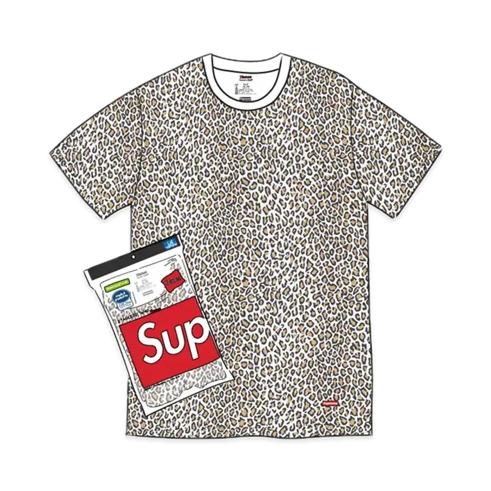 Supreme x Hanes Leopard Tees (2 Pack) "Leopard" (19SS)