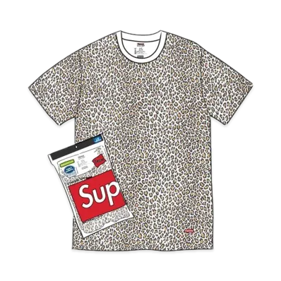 Supreme x Hanes Leopard Tees (2 Pack) "Leopard" (19SS)