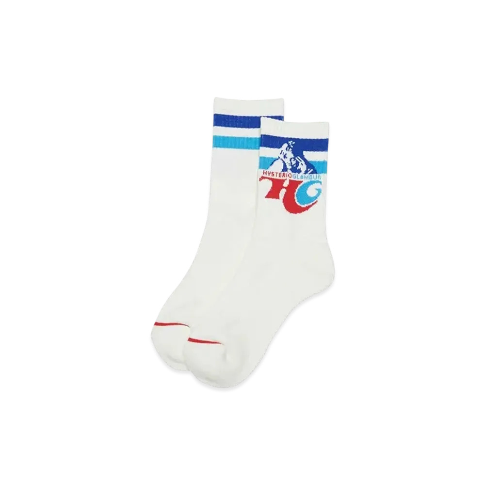 HYSTERIC GLAMOUR Hg Drink Sports Socks "White"