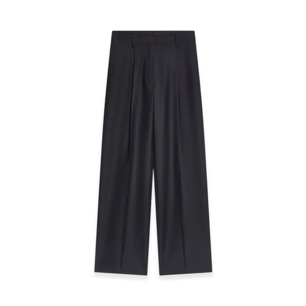 DRIES VAN NOTEN Women's Tailored Wool Pants "Navy"