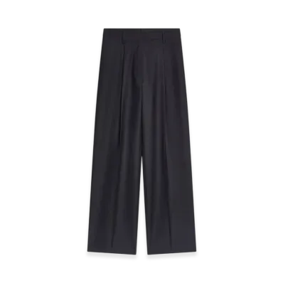 DRIES VAN NOTEN Women's Tailored Wool Pants "Navy"