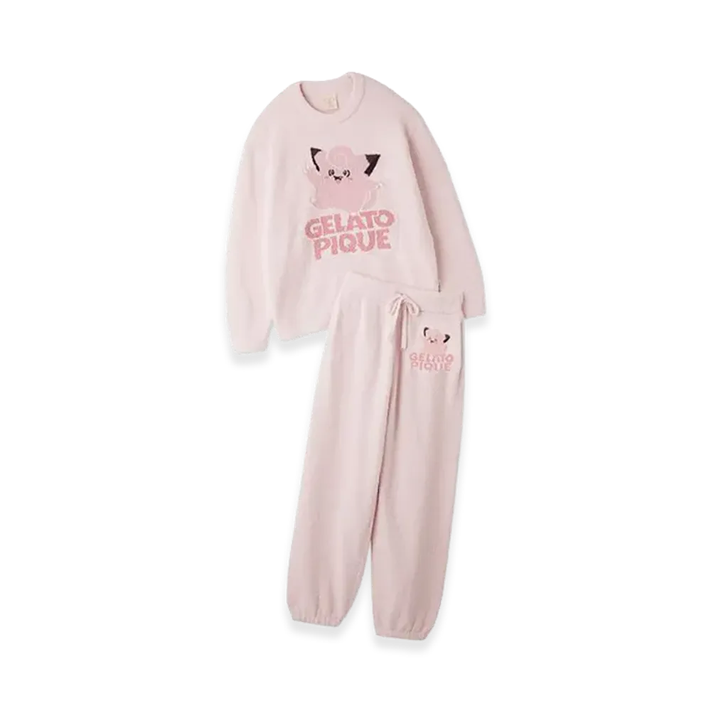 GELATO PIQUE x Pokemon Baby Moco Jacquard Pullover & Long Pants Set "Pink"