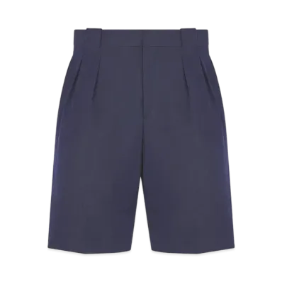 Dior Men's Bermuda Shorts with CD Diamond Embroidery Cotton-Blend Twill "Navy Blue"
