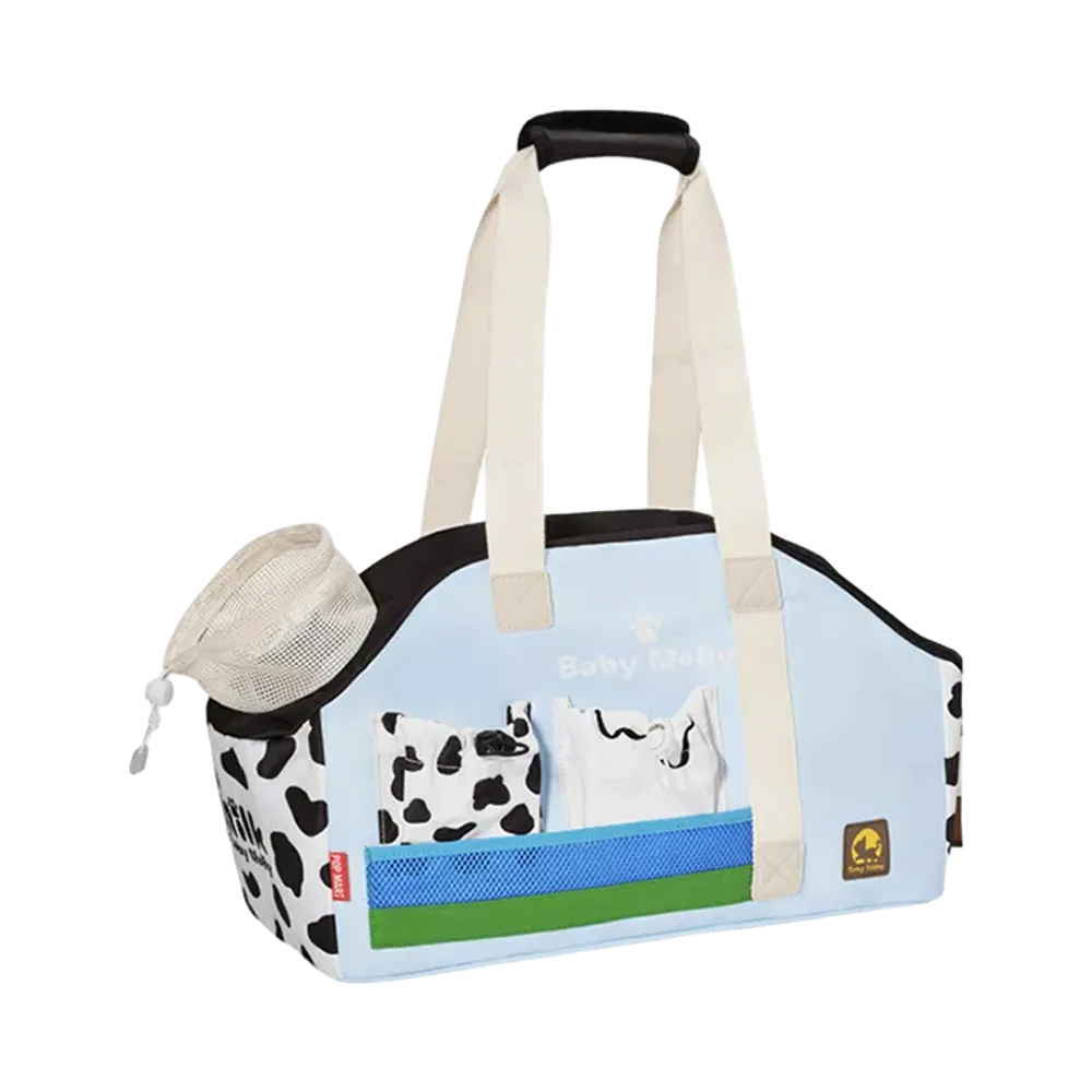 POP MART Baby Molly & Baby Tabby Series-Pet Carrier Blue-White