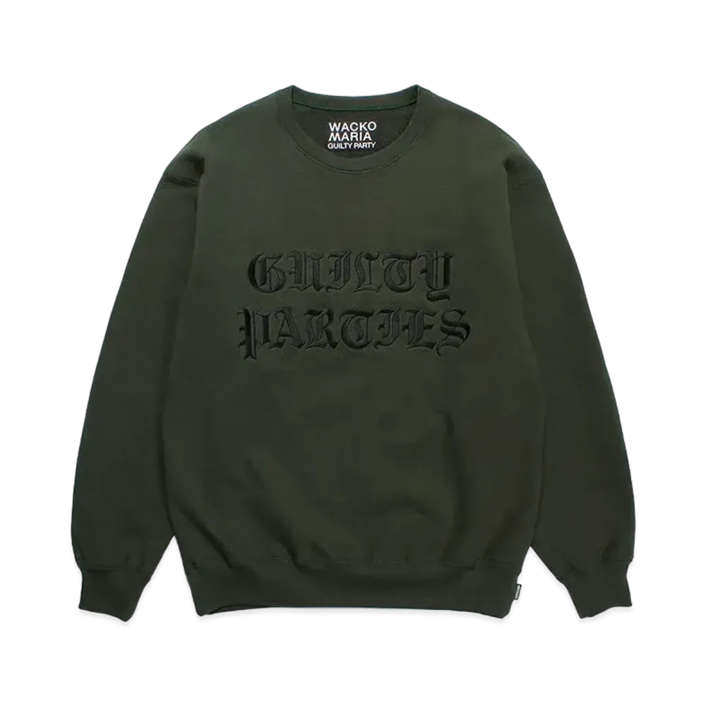 WACKO MARIA Heavy Weight Crew Neck Sweat Shirt "Green"