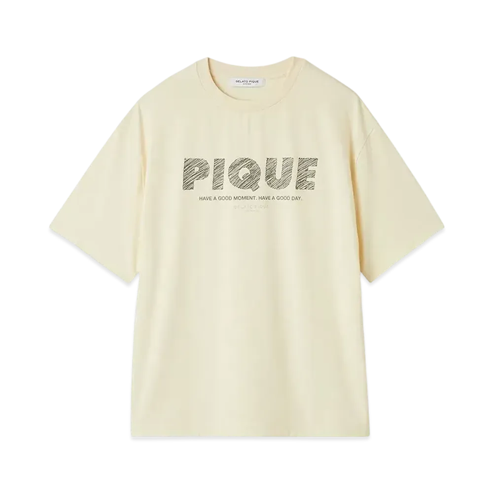 GELATO PIQUE Homme Cool Touch Sensation Function Pique Logo T-Shirt "Ivory"