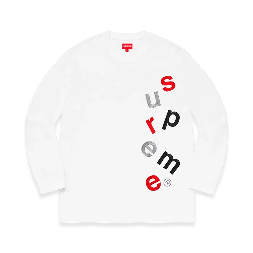 Supreme Scatter Logo L/S Top "White"