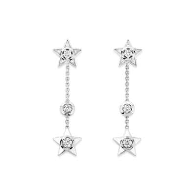 CHANEL Comete 1932 Transformable Earrings 18K Diamonds "White Gold"