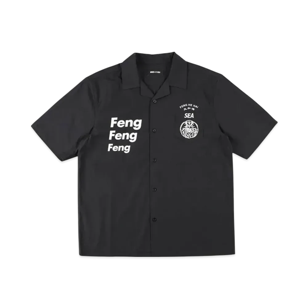 WIND AND SEA F-H-H Open Collar S/S Shirt "Black"