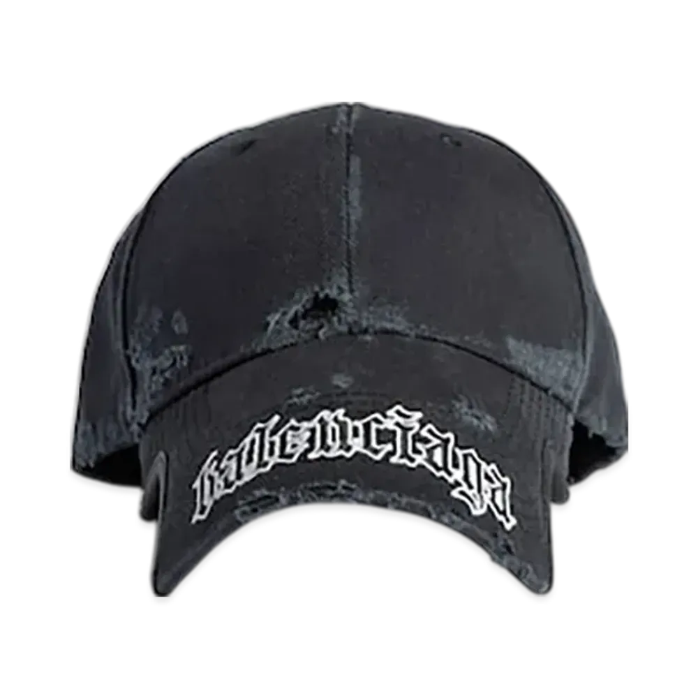 BALENCIAGA Blackletter Script Cap "Fade Black"