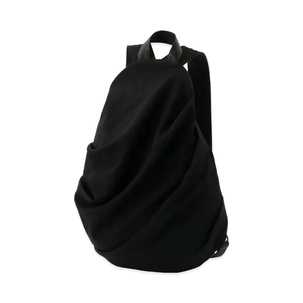 Yohji Yamamoto WOOL GABARDINE DRAPE-BAG "Black"