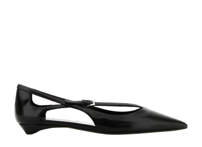 PRADA Women's Leather Ballerinas "Black"