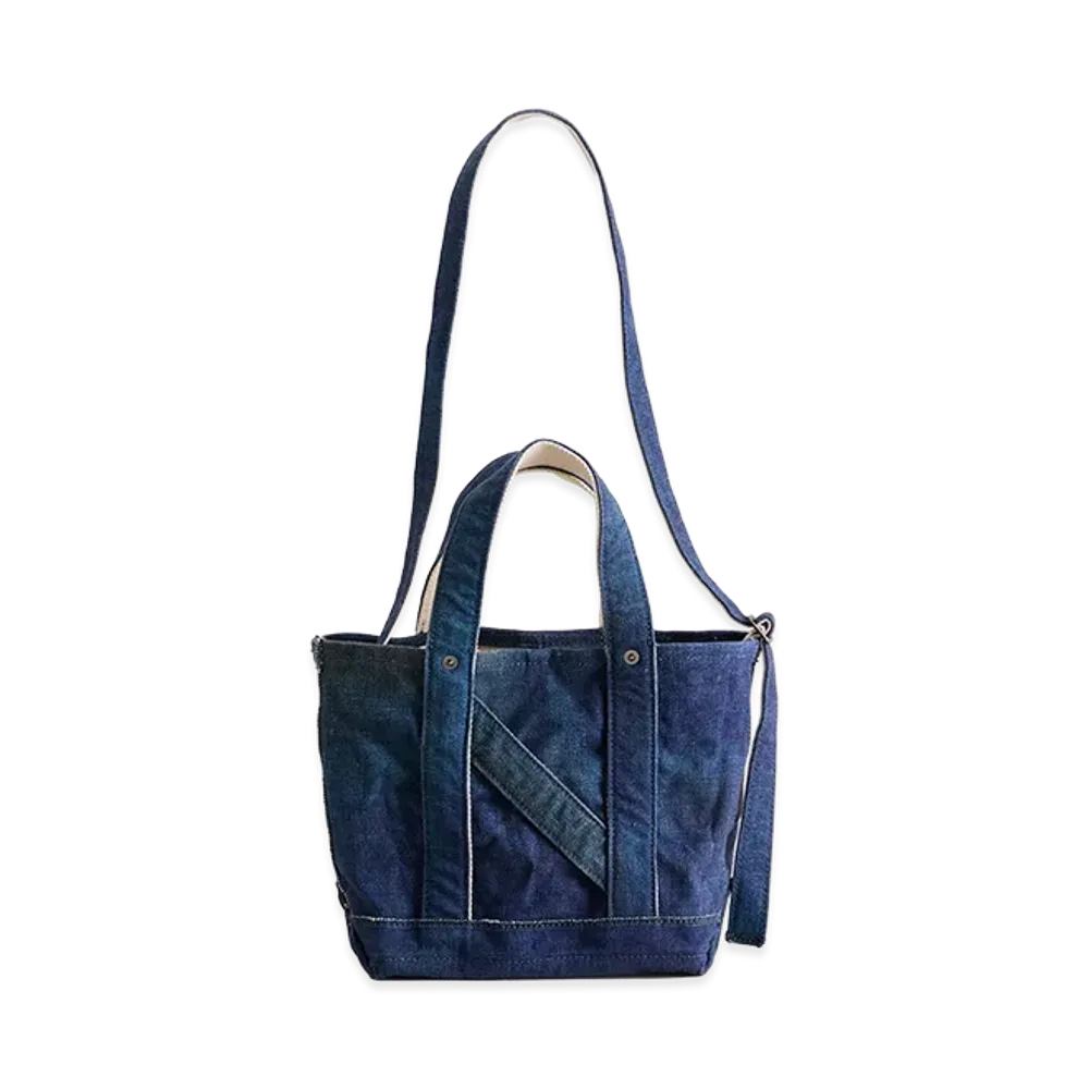 NICENESS N.M.Lesh Printed Canvas Shoulder Tote Bag – Mini "Indigo"