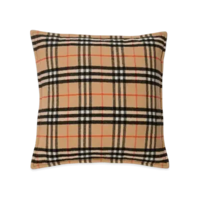 Burberry Check Wool Cashmere Cushion "Sand"