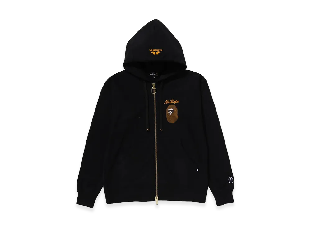 A BATHING APE Mr. BATHING APE Zip Up Hoodie "Black"