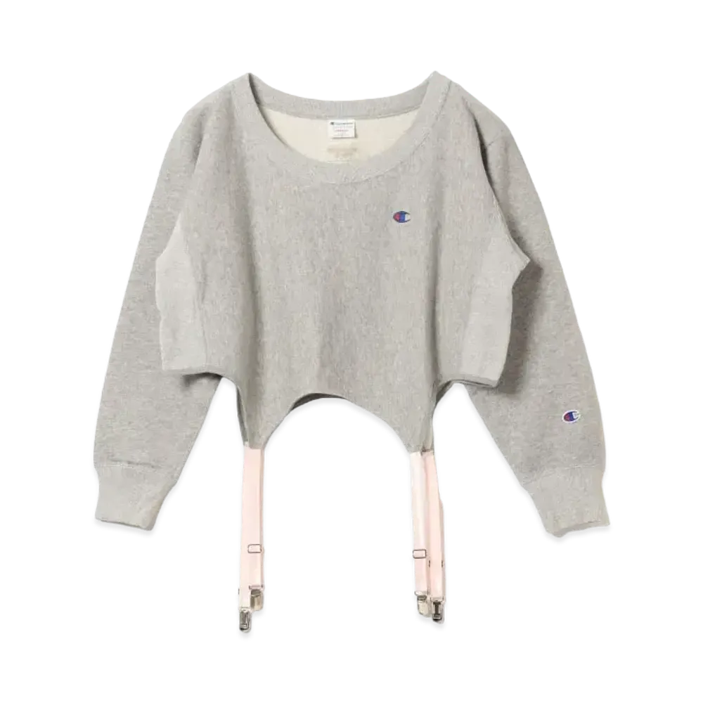 Champion for BEAMS COUTURE Cropped Garter Belt Tops "Top Gray"