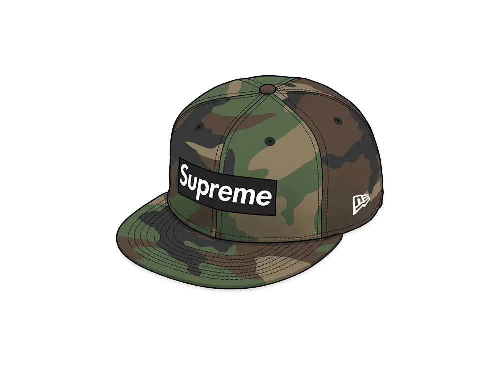 Supreme Rings Box Logo New Era "Woodland Camo"