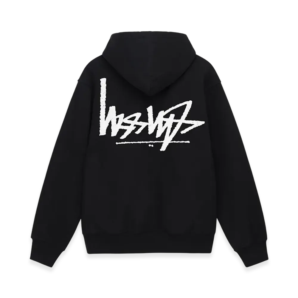 Stussy Flipped Zip Hoodie "Black"