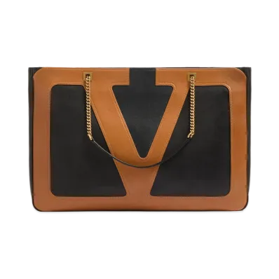 Valentino Women's Nappa Leather Large Viva Superstar Shopping Bag "Black"