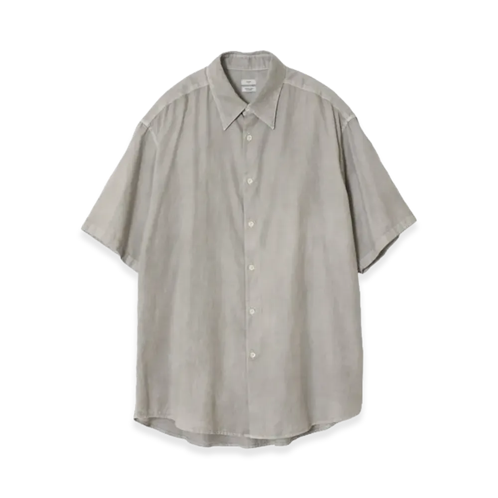 YOKE Cotton Silk Twill Garment-Dyed Loosed Shirt "Beige"