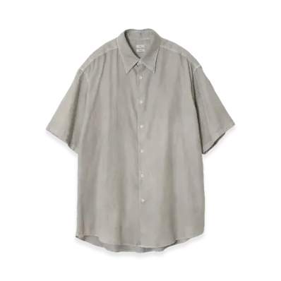 YOKE Cotton Silk Twill Garment-Dyed Loosed Shirt "Beige"