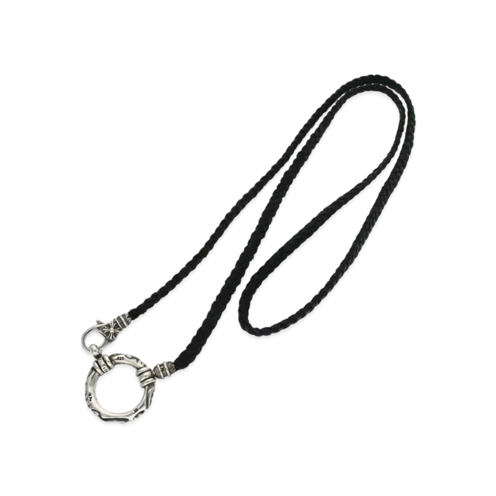 Chrome Hearts Eye Wear Loop Scroll Band Necklace "Silver/Black"