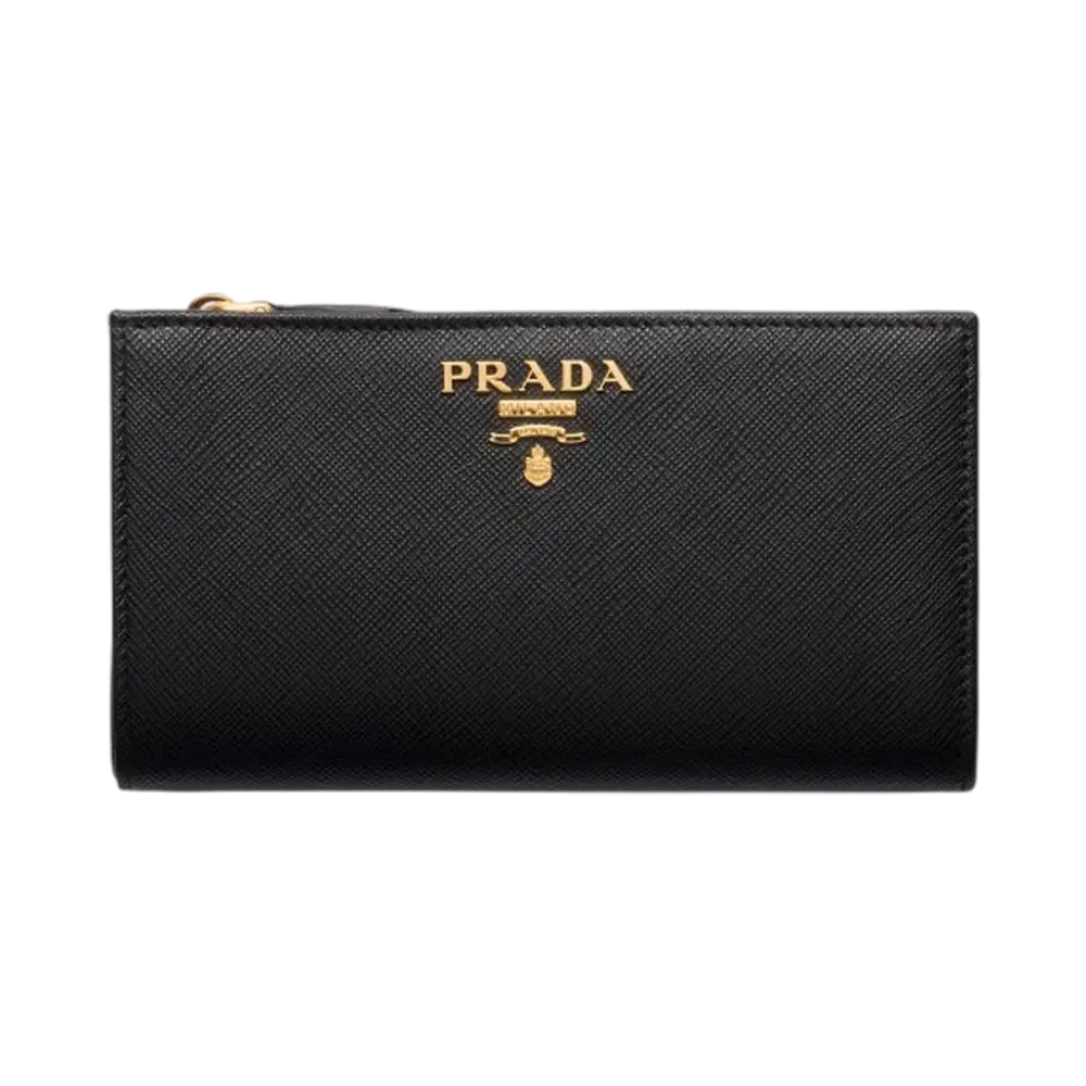 PRADA Saffiano Multicolor Wallet "Black/Pink"