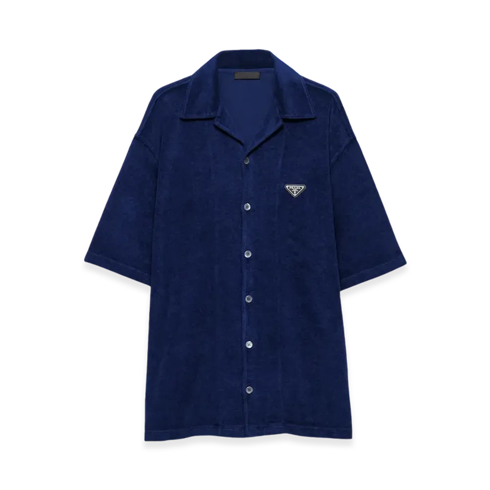 PRADA Short Sleeved Terry Shirt "Navy"