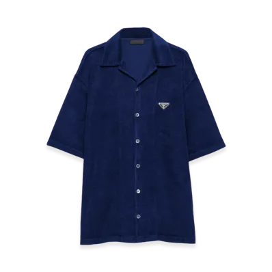 PRADA Short Sleeved Terry Shirt "Navy"