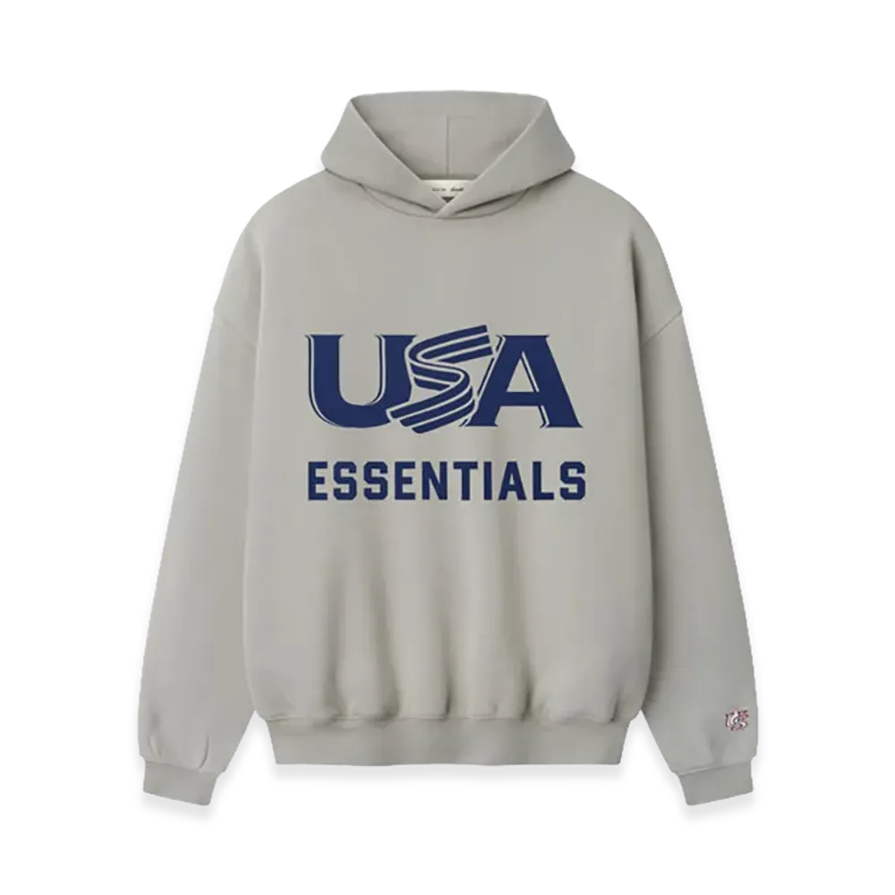 FEAR OF GOD ESSENTIALS USA Baseball Sport Hoodie "Seal"