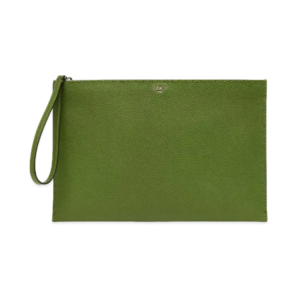 FENDI Selleria Flat Pouch Medium "Green"