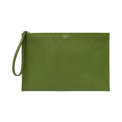 FENDI Selleria Flat Pouch Medium "Green"