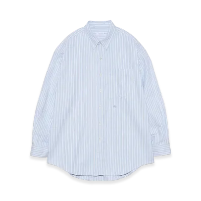 nanamica Button Down Stripe Wind Shirt "Navy"