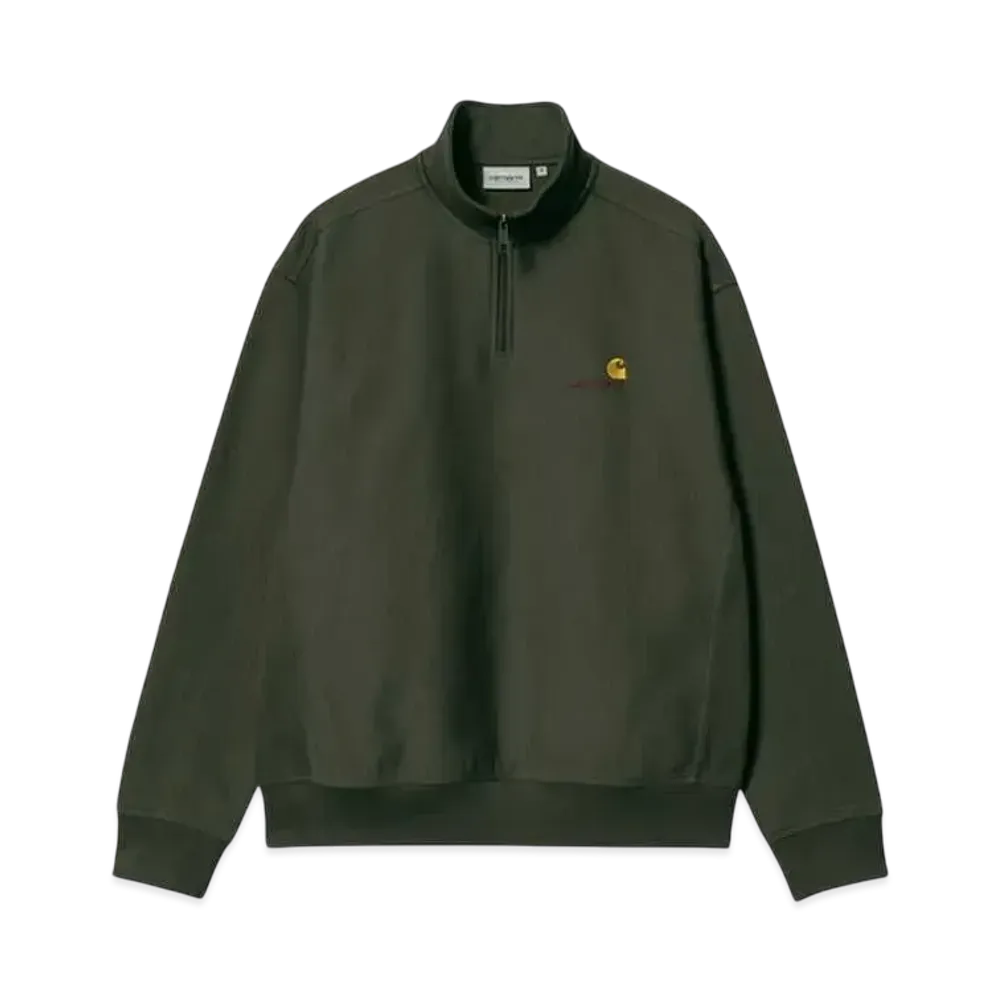 Carhartt Half Zip American Script Sweatshirt "Dark Olive"