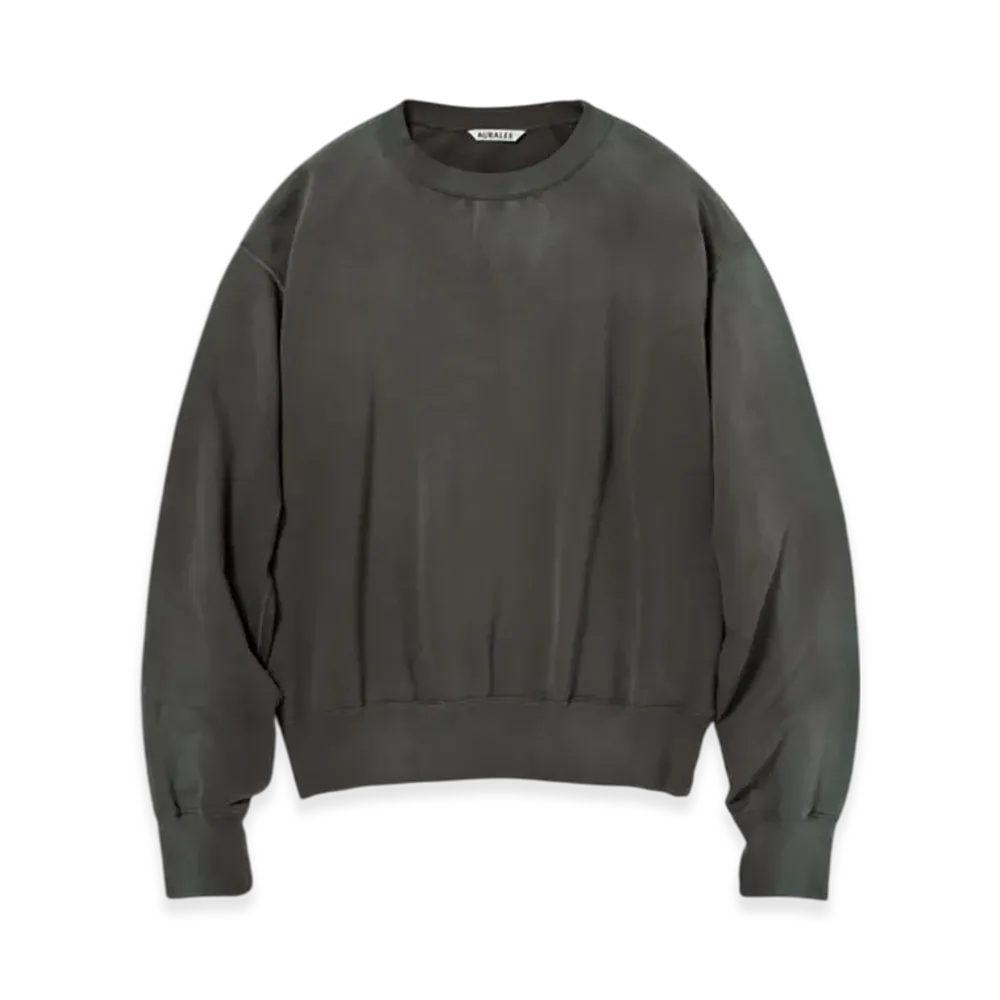 AURALEE Product Dyed Pima Light Sweat P/O "Ink Black"