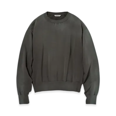 AURALEE Product Dyed Pima Light Sweat P/O "Ink Black"