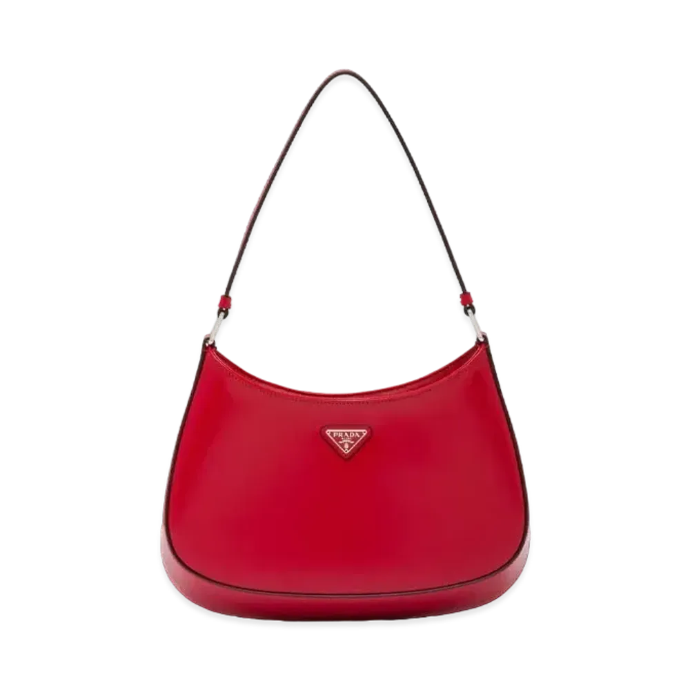 PRADA Creo Brushed Leather Shoulder Bag "Red"