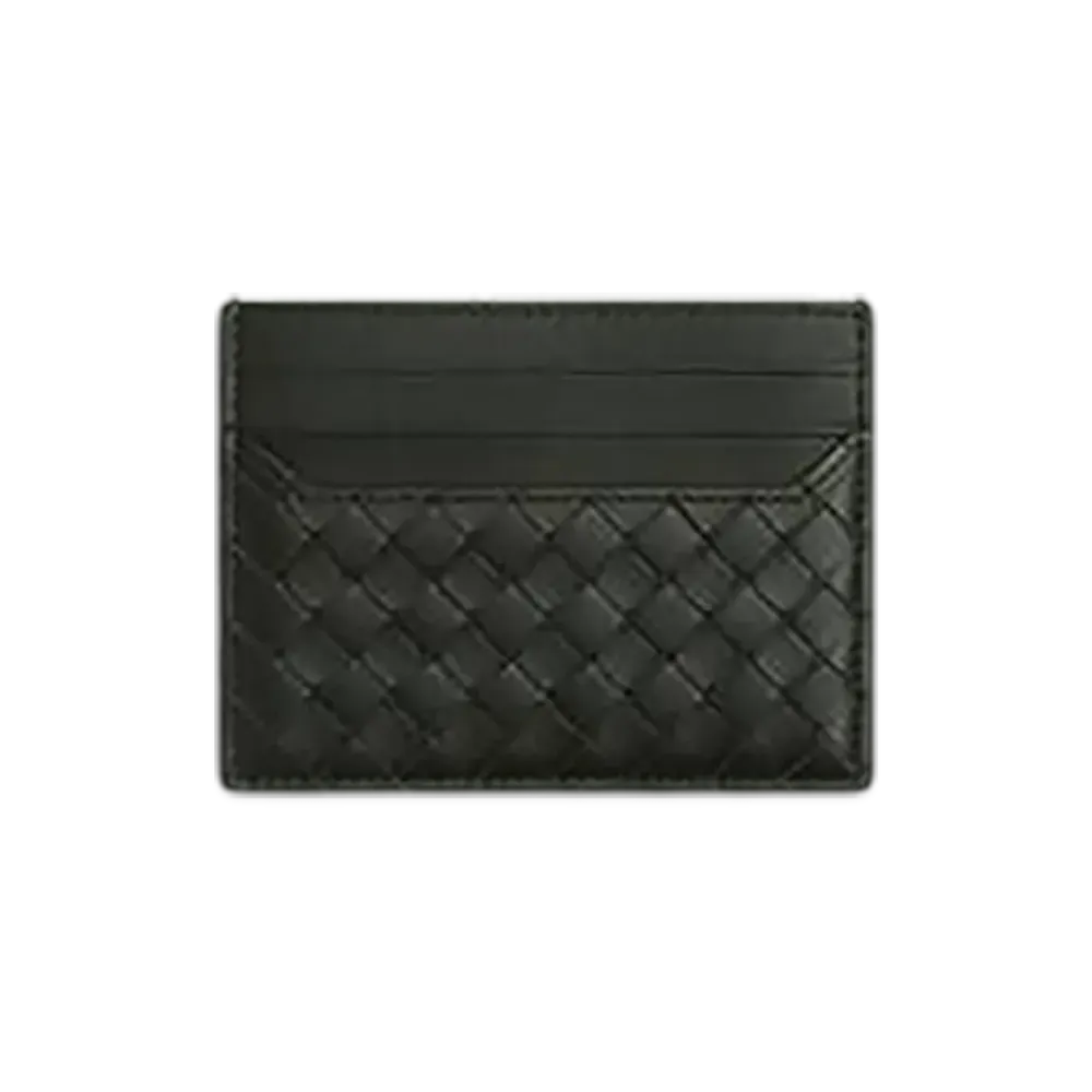 Bottega Veneta Intrecciato Piccolo Card Case "Dark Green"