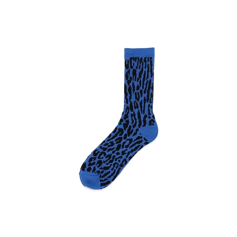 WACKO MARIA Leopard Jacquard Socks "Purple"