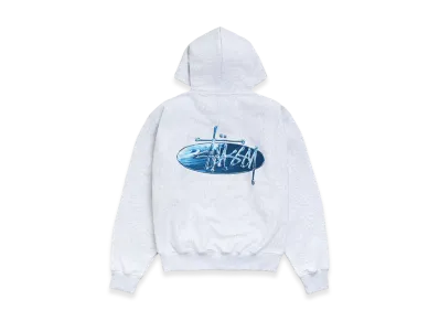 Stussy Wave Oval Hoodie "Ash Heather"