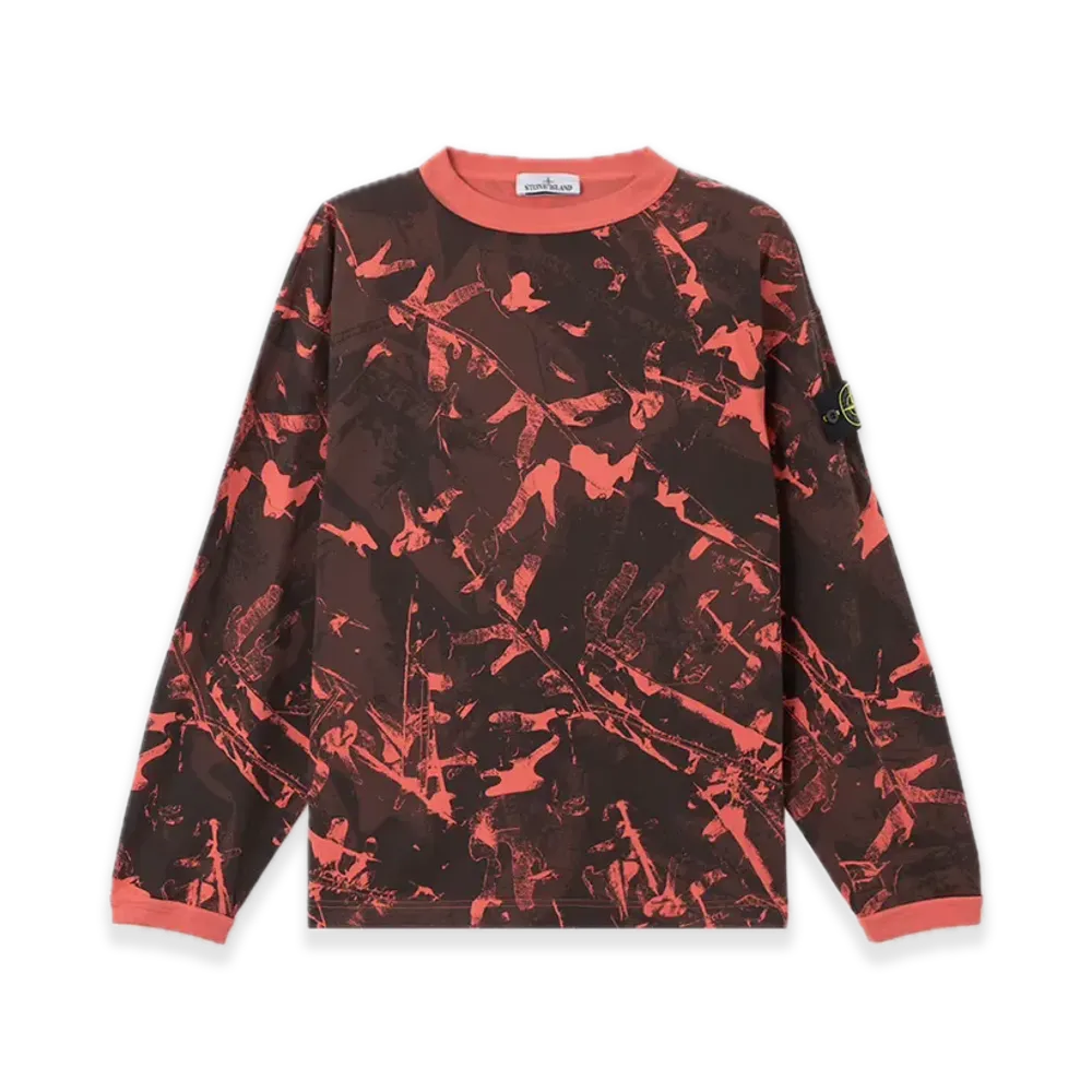 Stone Island 6100036 Scan Camo On Textured Jersey "Black"