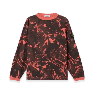 Stone Island 6100036 Scan Camo On Textured Jersey "Black"