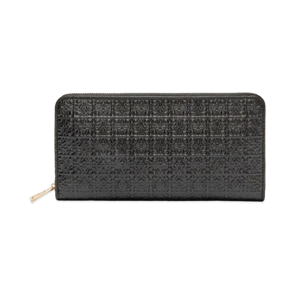 LOEWE Repeat Zip Around Wallet Emboss Silk Calf "Black"